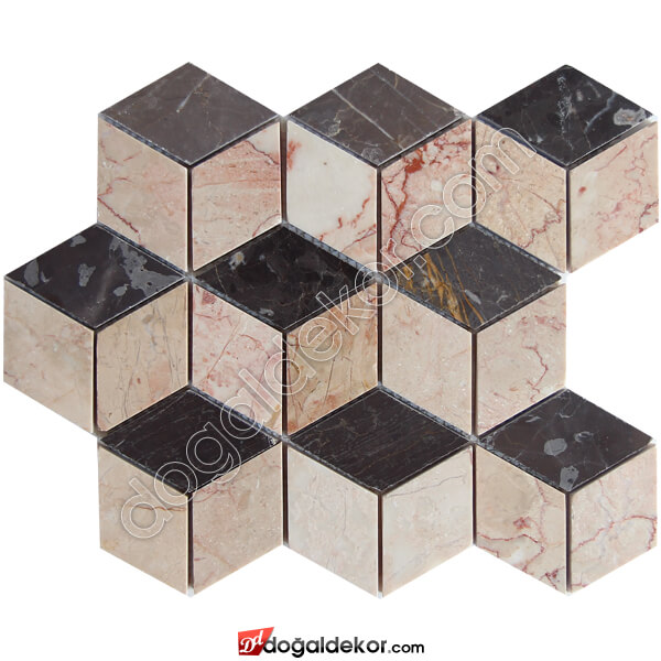 3D Mutfak Tezgah Arası Mermer Mozaik  -DT1406